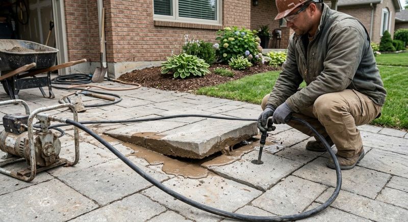 Sunken Driveway Lifting in West Des Moines, IA